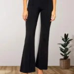 Solid Bell Bottoms Black Trousers