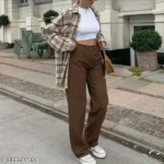 HighWaist WideLeg Jeans(BROWN)