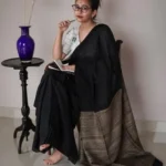 Black Khadi Cotton Saree