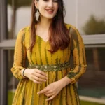 Shibori Print Mustard Color Gown