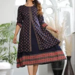 Rayon Printed A-line Gown Kurta