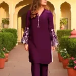 Dark Purple Kurta Set