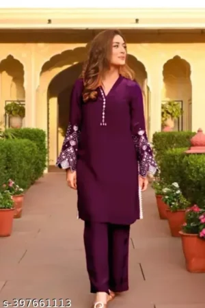 Pakistani style dark purple Kurta