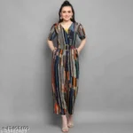 Multicolor Rayon Foil Printed Jumpsuit