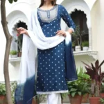 Blue And white Kurta set