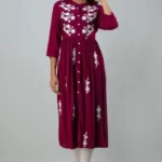 Embroidered Viscose Rayon Anarkali Kurta