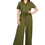 Olive Green Solid Jumpsuit