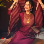 Wine color Kurti Pant with Dupatta