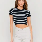 Retro Black And White Crop Top & Tunics